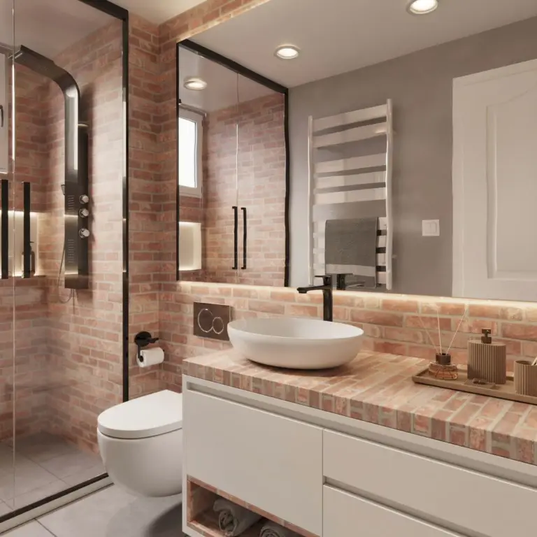 Raumbeispiel mit Dekorfolie Rot Brick (W7)