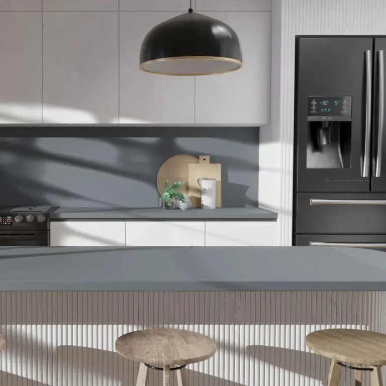 Raumbeispiel mit Dekorfolie Blau Ebony (AB05)