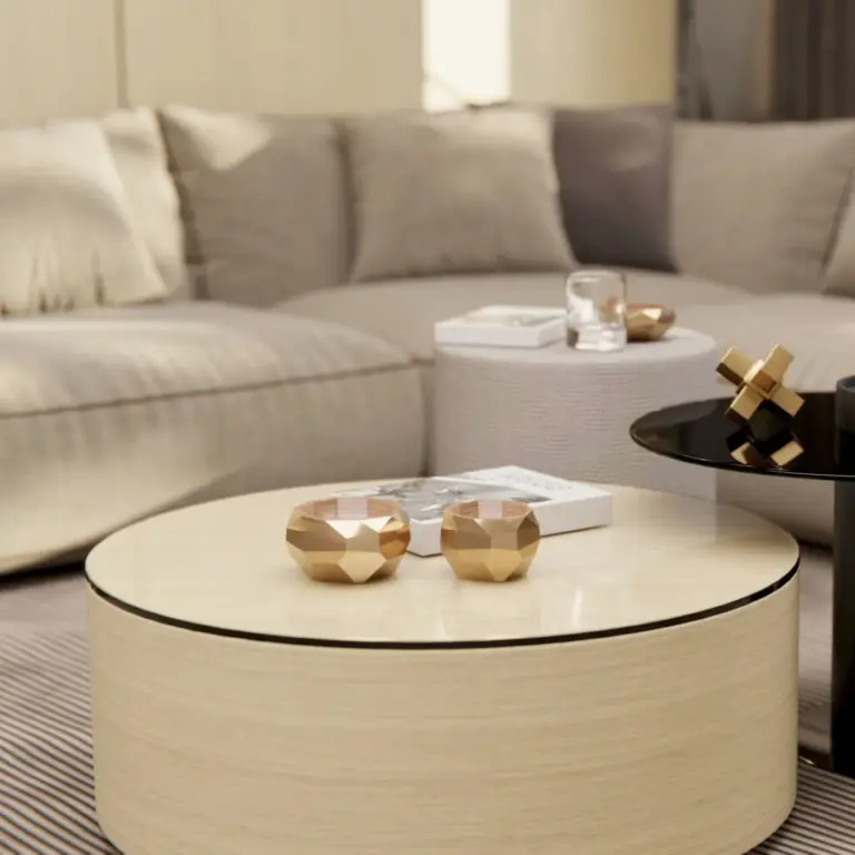 Raumbeispiel mit Dekorfolie Line Beige Kiefer (AF03)