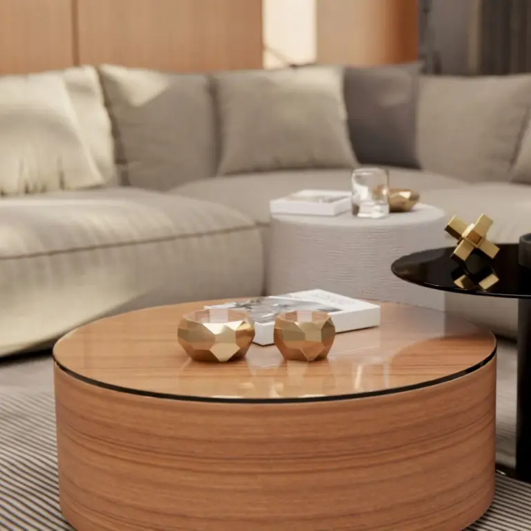Raumbeispiel mit Dekorfolie Orangey Teak (AT04)