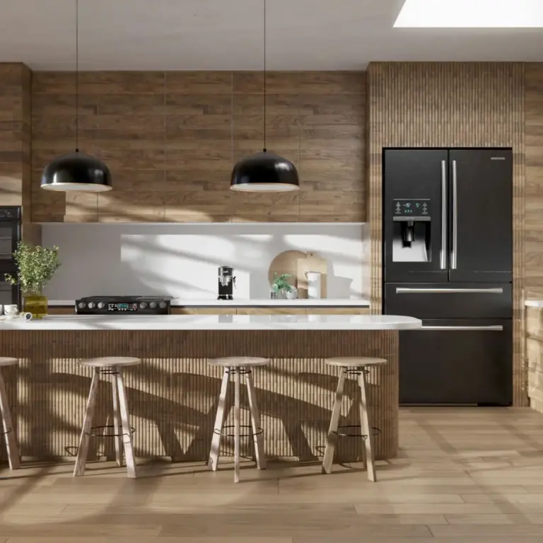 Raumbeispiel mit Dekorfolie Hardwood Panel (H4)