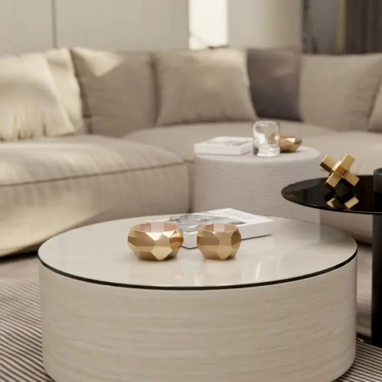 Raumbeispiel mit Dekorfolie Creme Grau Eiche (NE61)