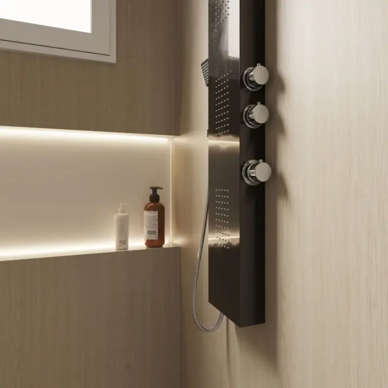 Raumbeispiel mit Dekorfolie Creme Grau Eiche (NE61)