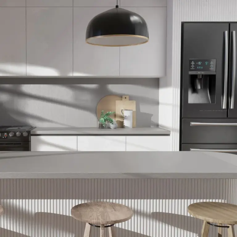 Raumbeispiel mit Dekorfolie Greyish Eiche (NF28)