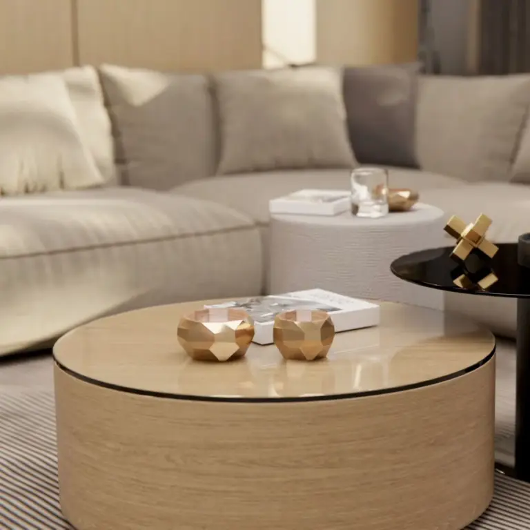 Raumbeispiel mit Dekorfolie Caramel Eiche (NF47)