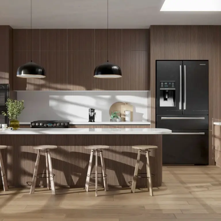 Raumbeispiel mit Dekorfolie Braun Teak (NF55)
