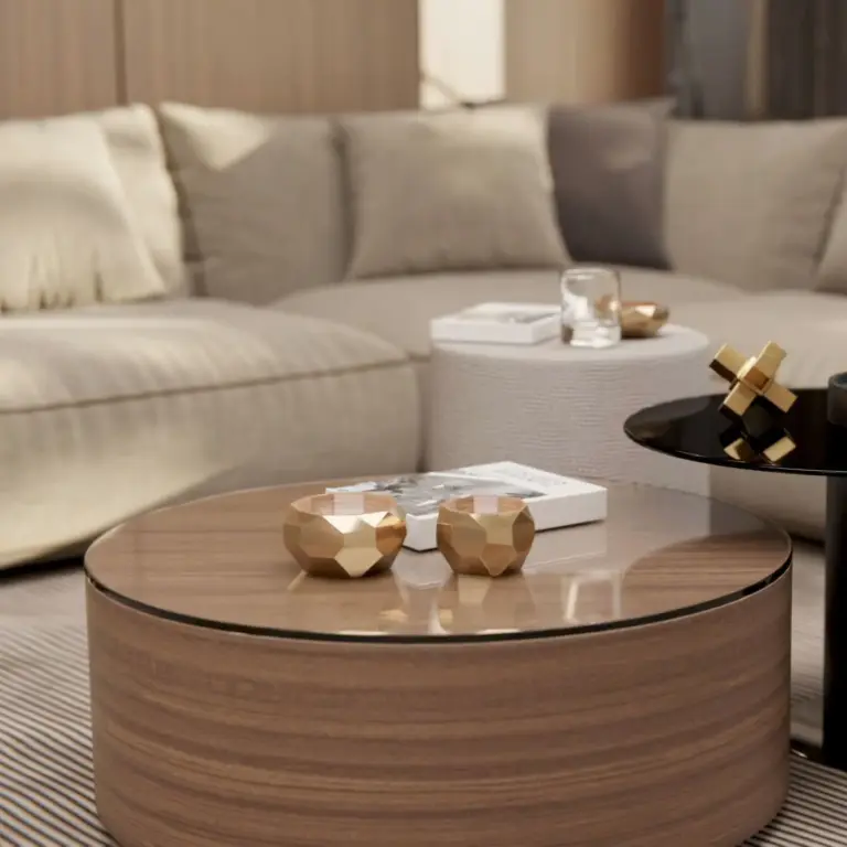 Raumbeispiel mit Dekorfolie Braun Teak (NF55)