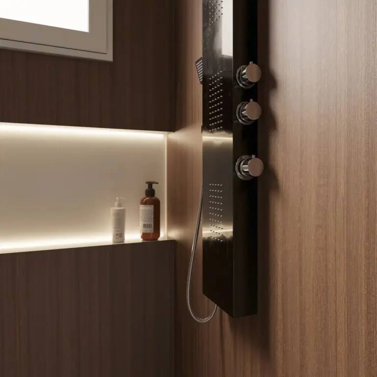 Raumbeispiel mit Dekorfolie Braun Teak (NF55)