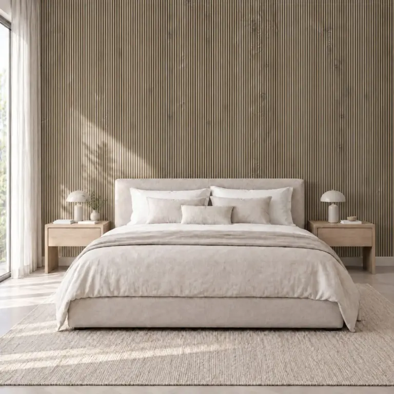 Raumbeispiel mit Dekorfolie Schmal Taupe (NL31)