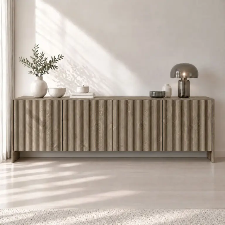 Raumbeispiel mit Dekorfolie Schmal Taupe (NL31)