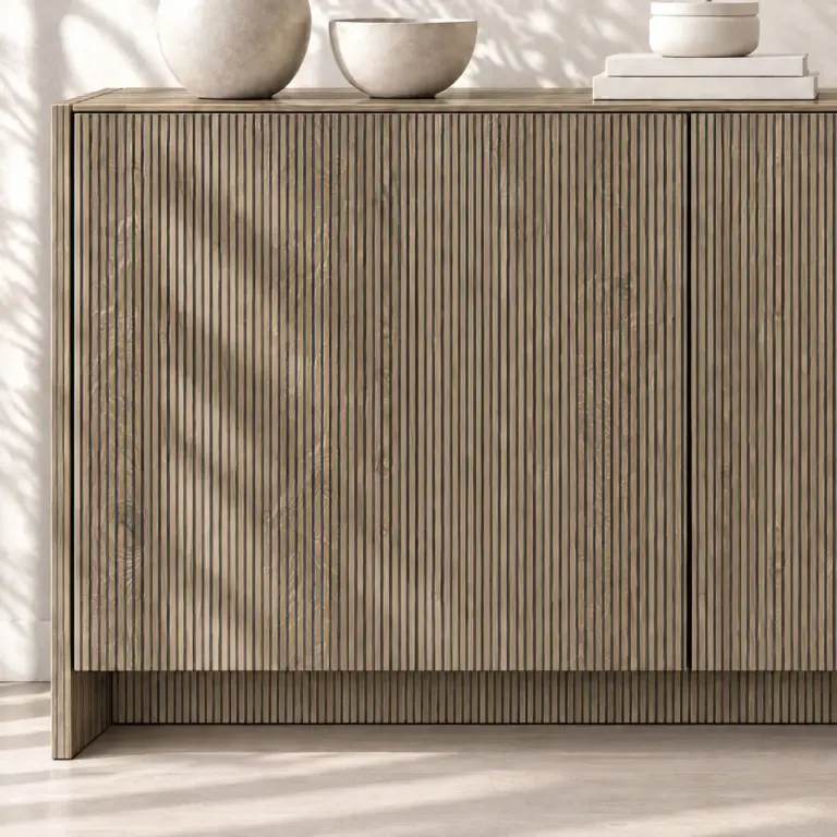 Raumbeispiel mit Dekorfolie Schmal Taupe (NL31)