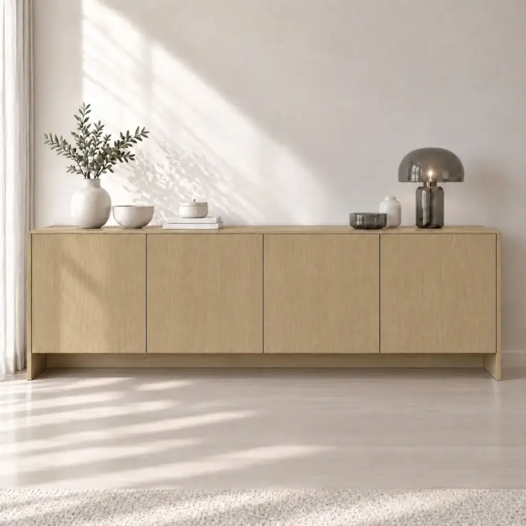 Raumbeispiel mit Dekorfolie Taupe Eiche (NL53)