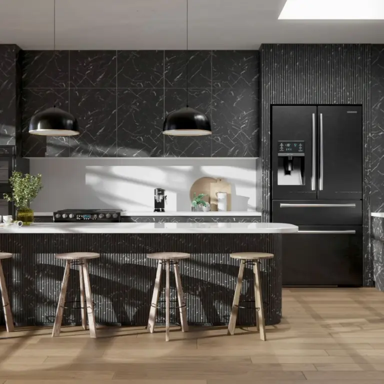 Raumbeispiel mit Dekorfolie Nero Marquina (U50)