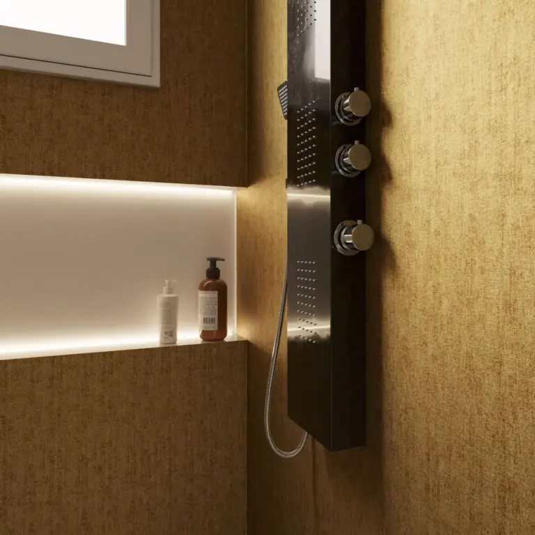 Raumbeispiel mit Dekorfolie Gold Gitter (AL15)