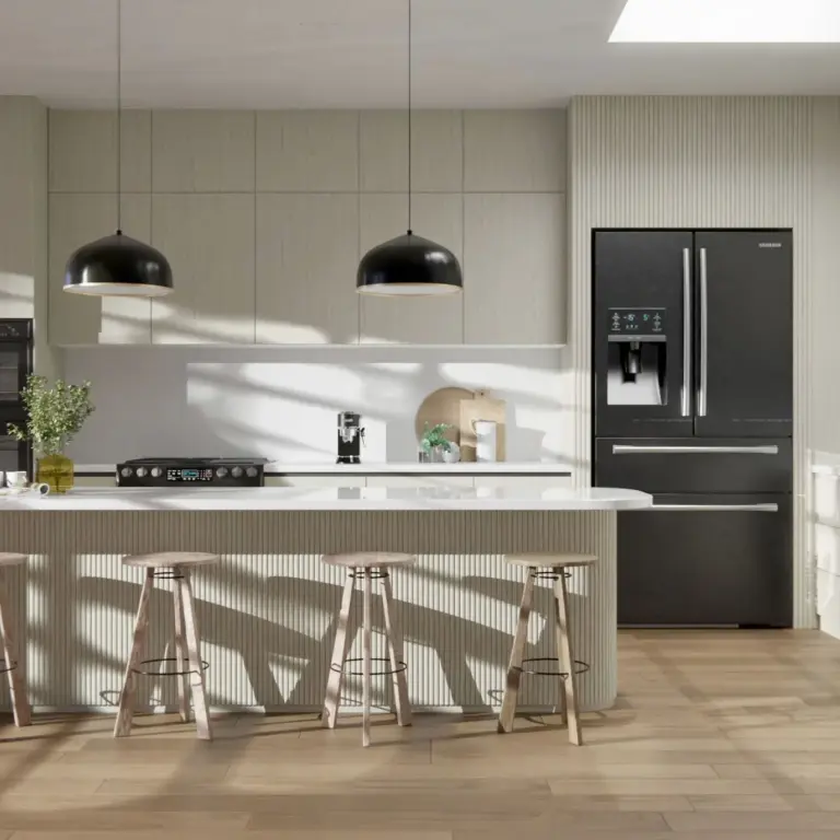 Raumbeispiel mit Dekorfolie Roh Travertine (MK15)