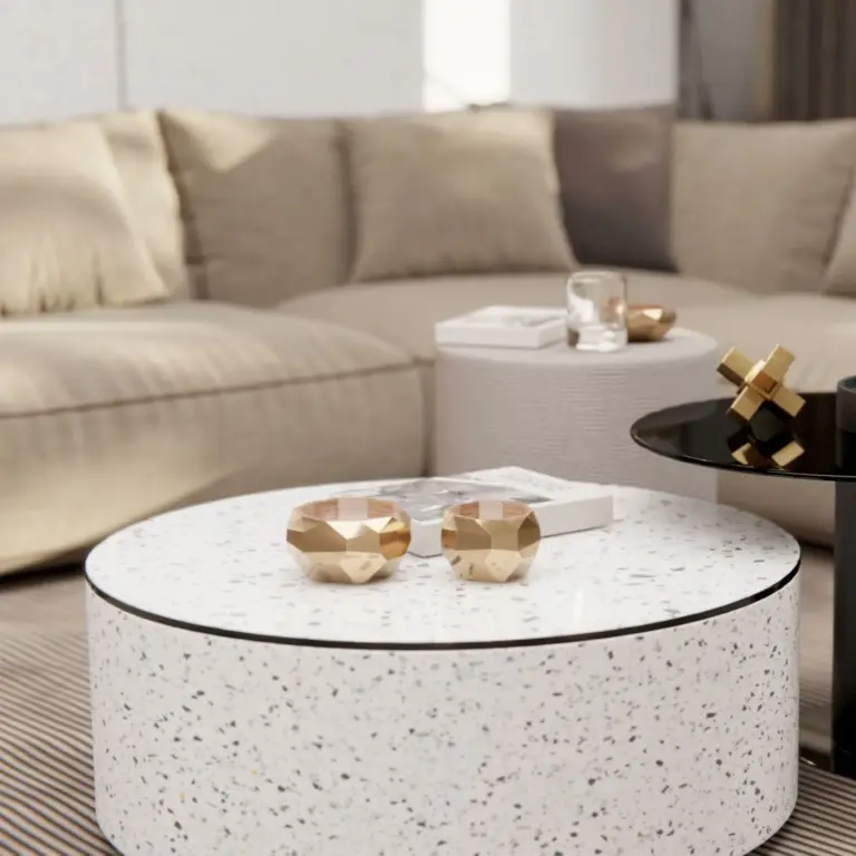 Raumbeispiel mit Dekorfolie Terrazzo Mixed Blau (NH10)