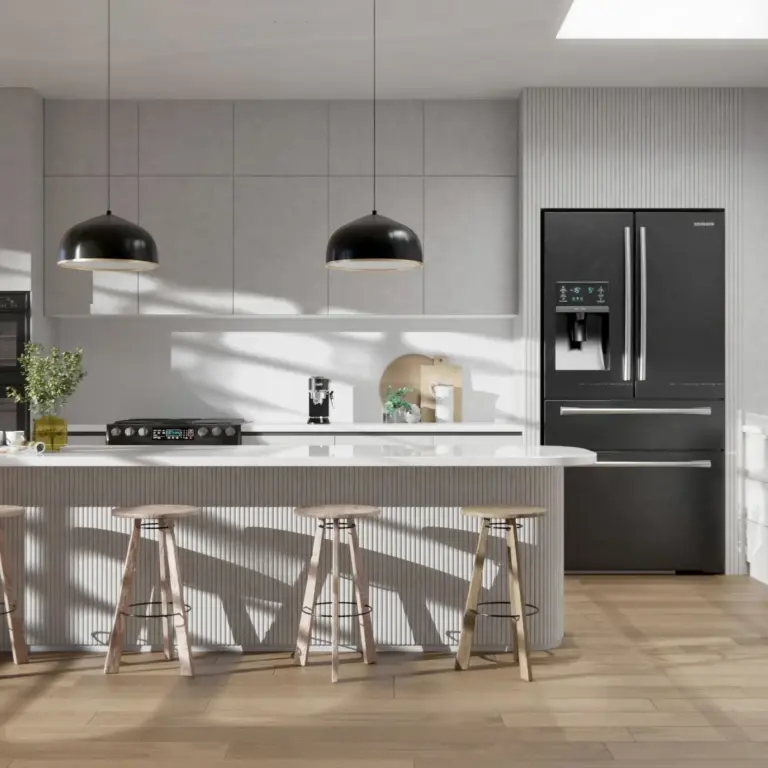 Raumbeispiel mit Dekorfolie Beige Roh Granit (NH35)