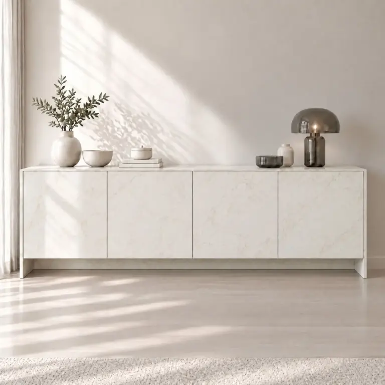Raumbeispiel mit Dekorfolie Bianco Nebbia (NL48)