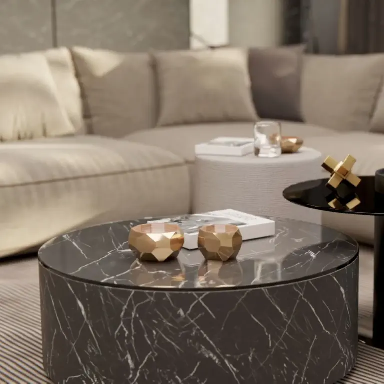 Raumbeispiel mit Dekorfolie Nero Marquina (U50)