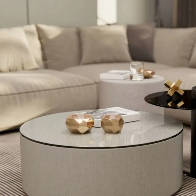Raumbeispiel mit Dekorfolie Silber & Braun Lined (NE37)