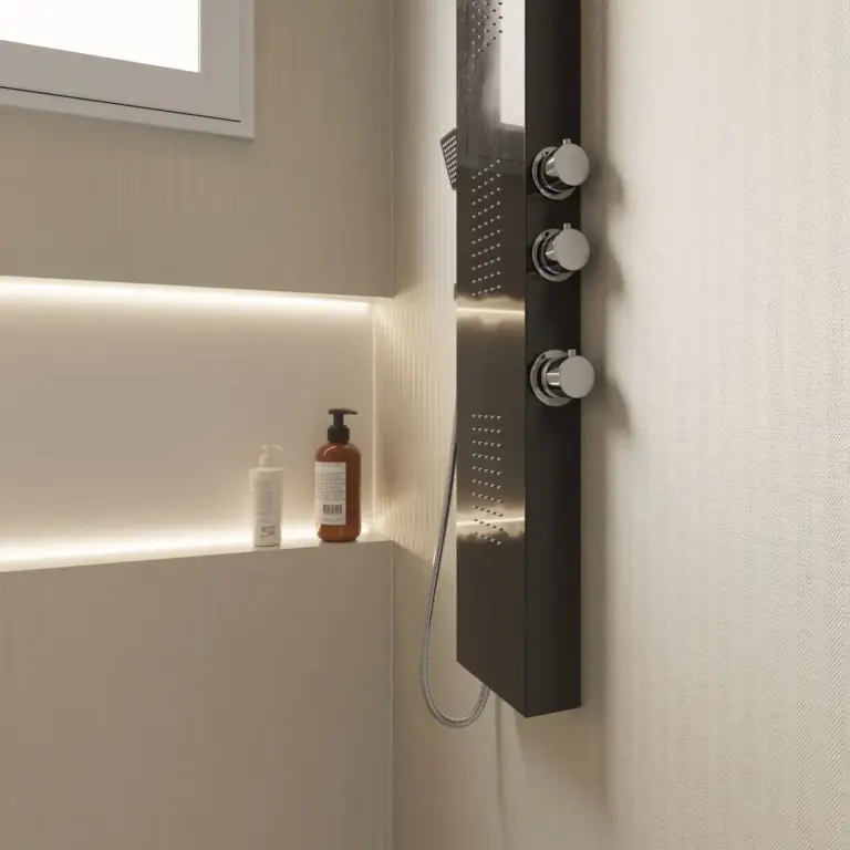 Raumbeispiel mit Dekorfolie Chevron Beige (NG11)