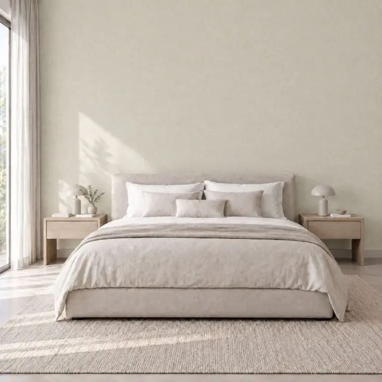 Raumbeispiel mit Dekorfolie Lino Beige (NL23)