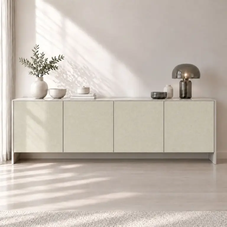 Raumbeispiel mit Dekorfolie Lino Beige (NL23)