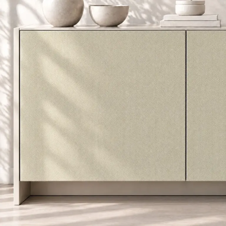 Raumbeispiel mit Dekorfolie Fischgrät Beige (NL24)