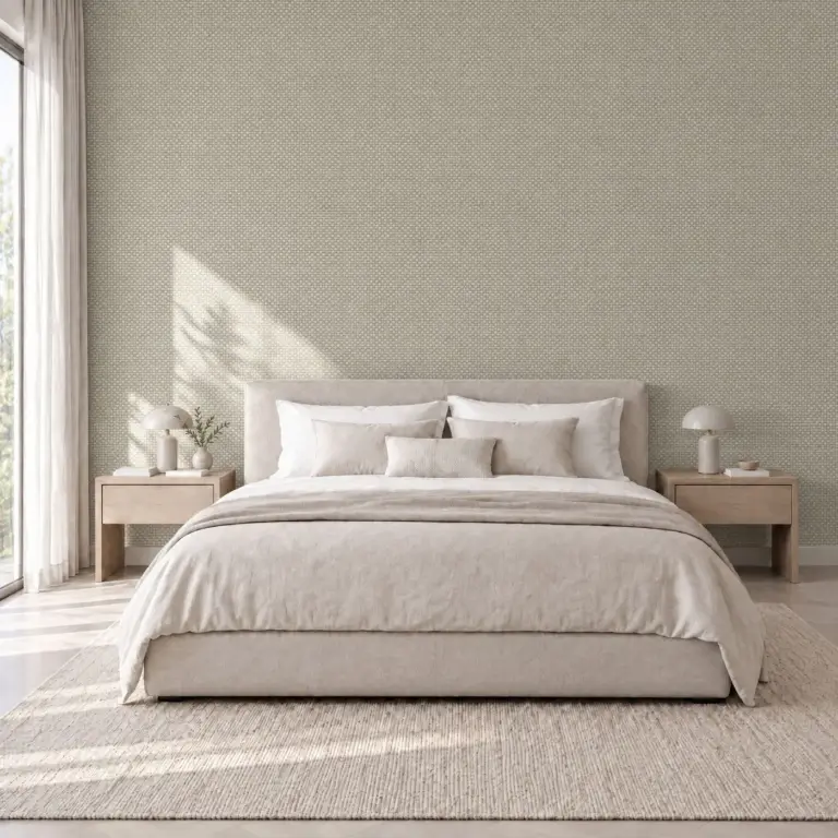 Raumbeispiel mit Dekorfolie Canvas Beige (NL25)