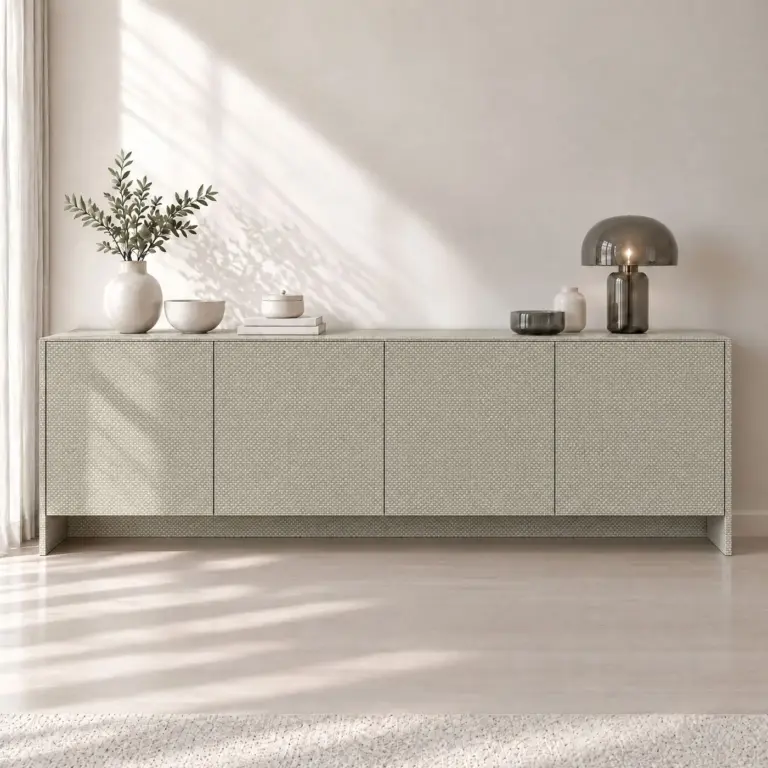 Raumbeispiel mit Dekorfolie Canvas Beige (NL25)
