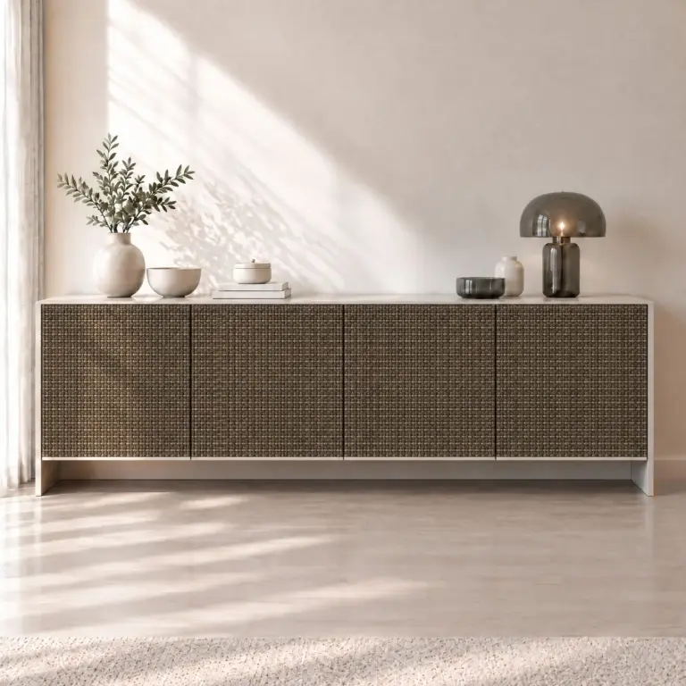 Raumbeispiel mit Dekorfolie Pebble Loom (NP08)
